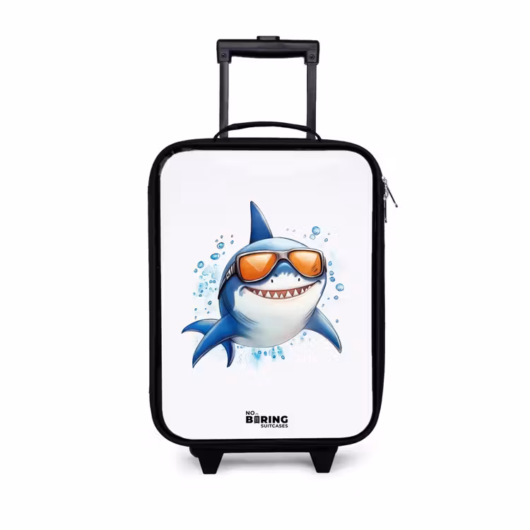 Children's suitcase - Cool shark with sunglasses in the water — 1