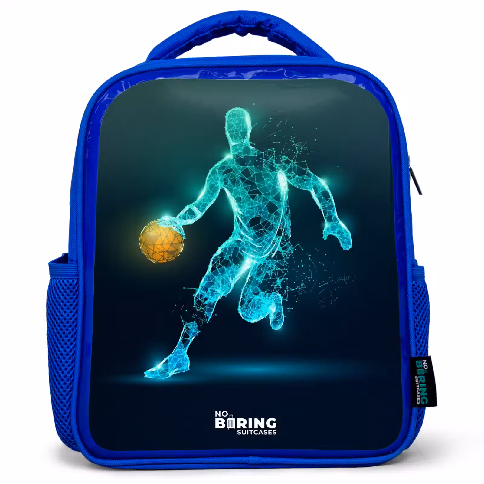 Kids backpack - Blue - Basketball player in neon dribble action — 1