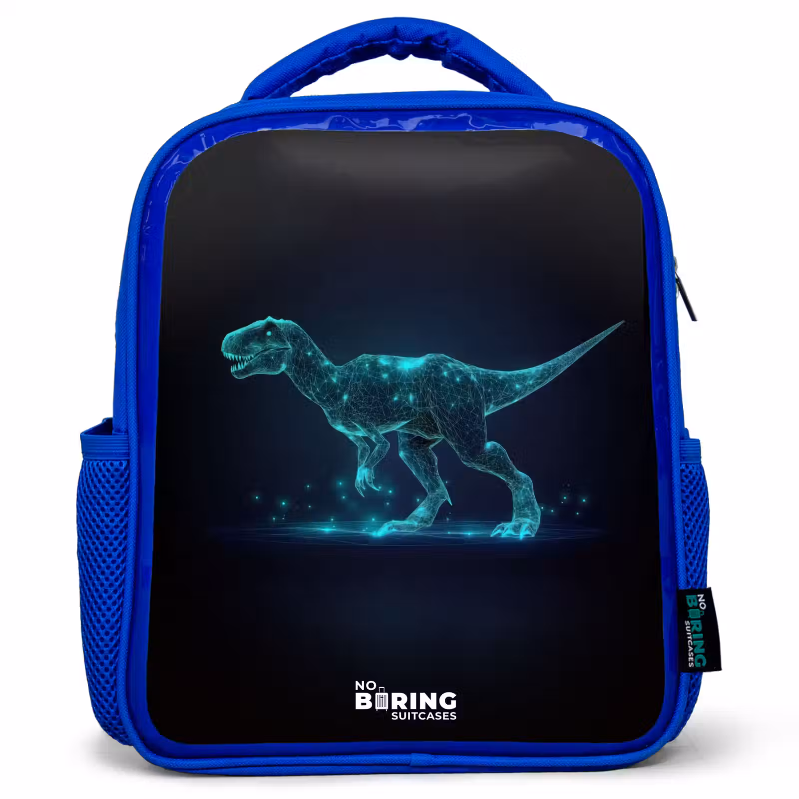 Kids backpack - Blue - Digital T-Rex in blue light field — 1