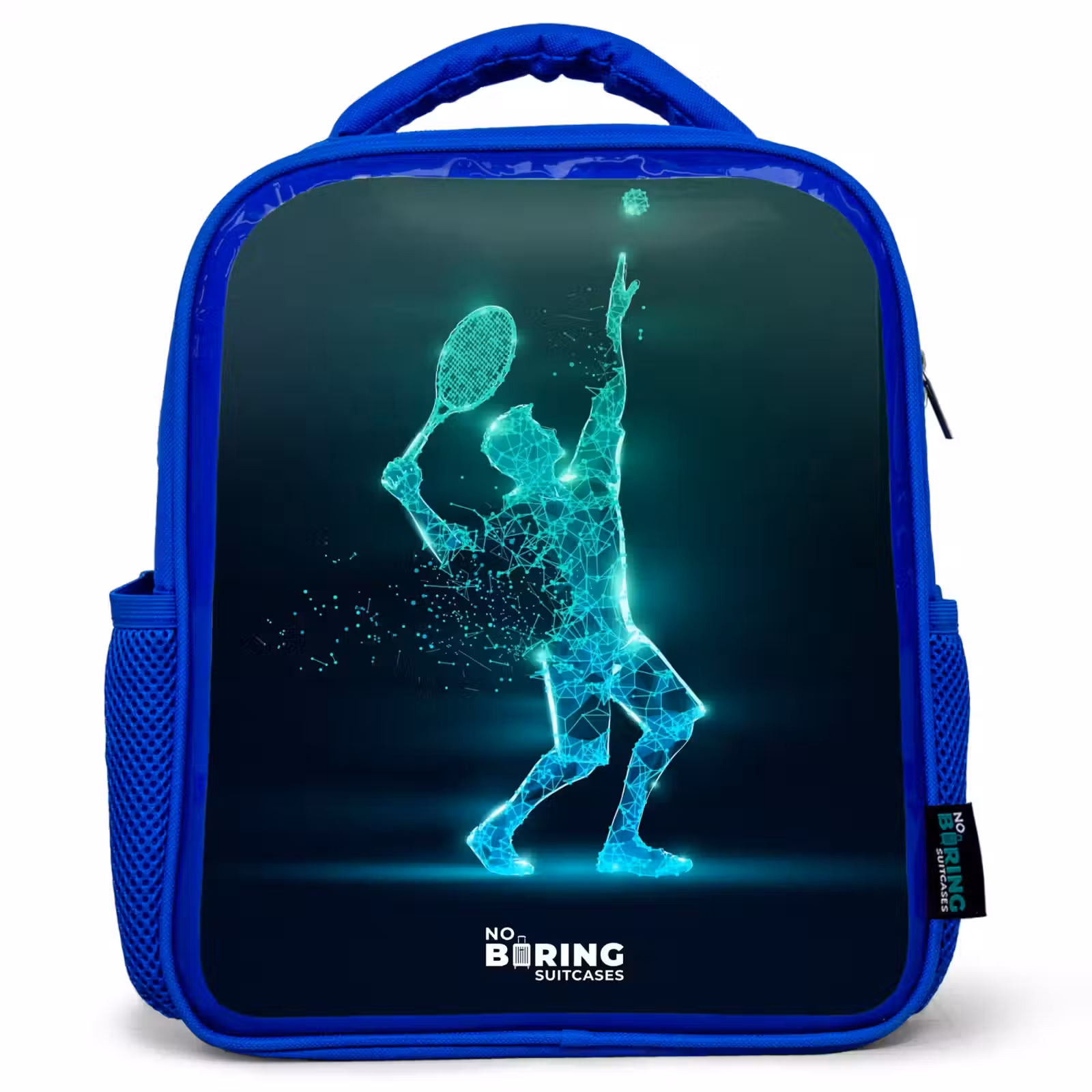 Kids backpack - Blue - Digital tennis player in futuristic style — 1