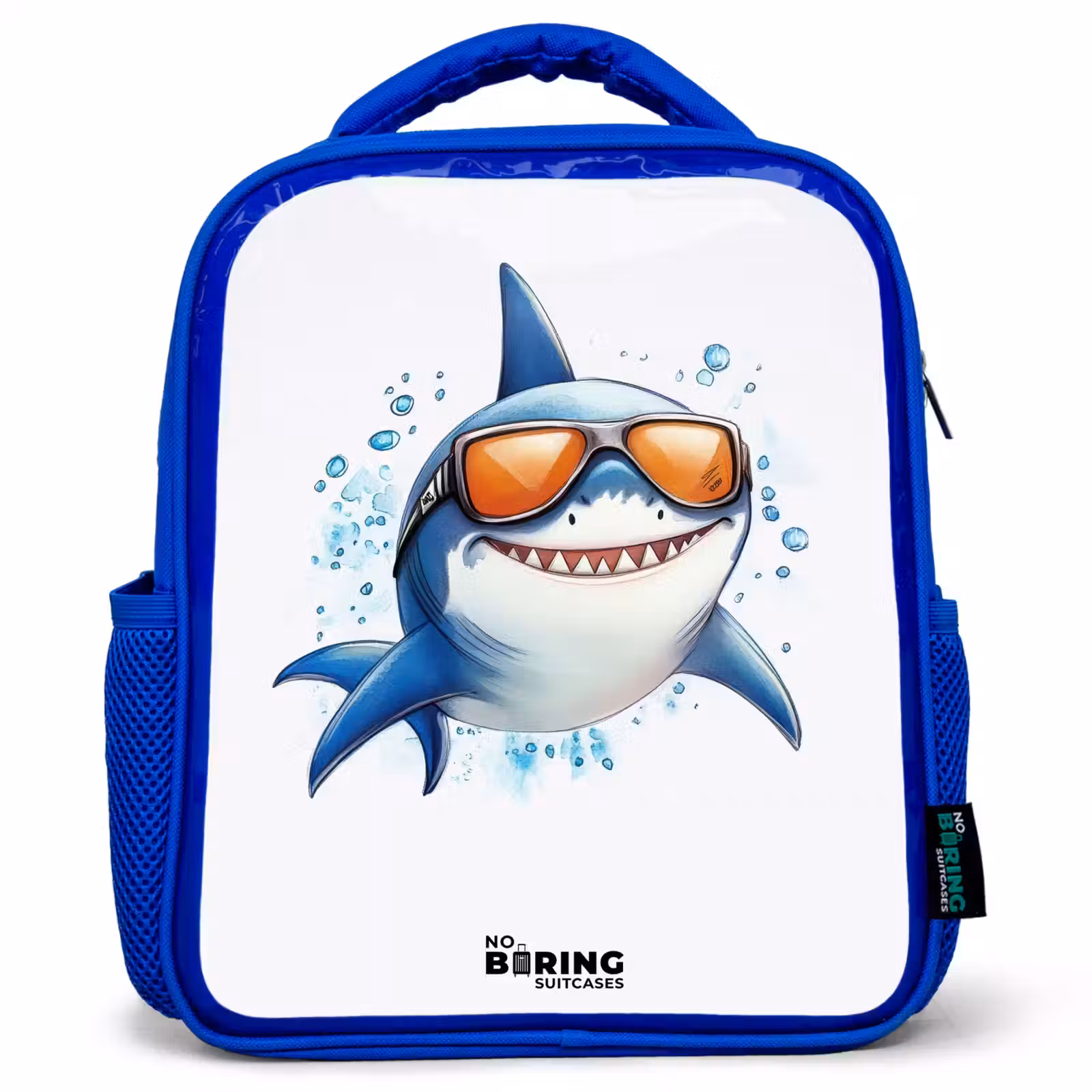 Kids backpack - Blue - Cool shark with sunglasses in the water — 1