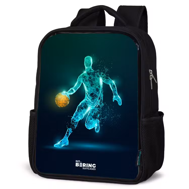 Kids backpack - Basketball player in neon dribble action — 4