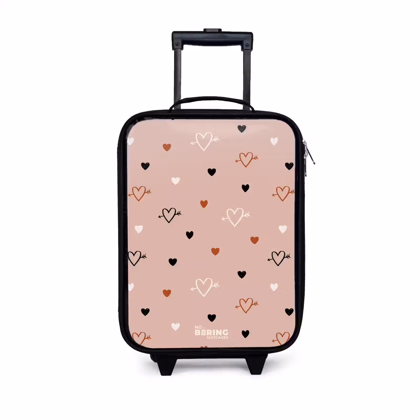 Children's suitcase - Hearts with arrows in black, white and pink — 1
