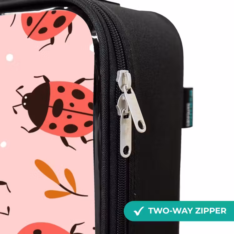 Children's suitcase - Red ladybugs on pink background — 5