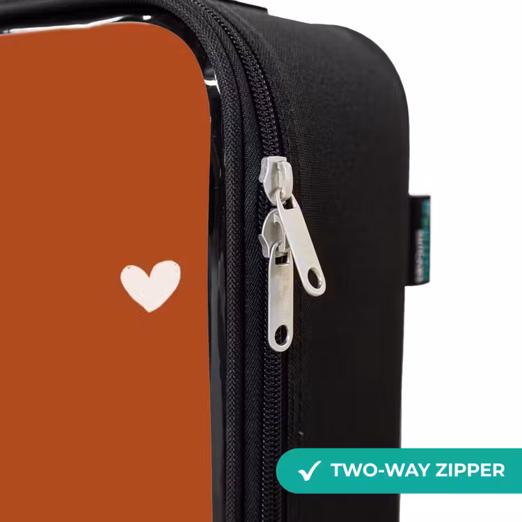 Children's suitcase - White heart pattern on orange brown background — 5