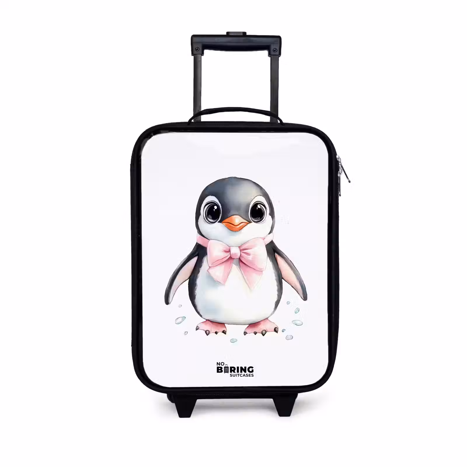 Children's suitcase - Penguin with pink bow and ice drops — 1