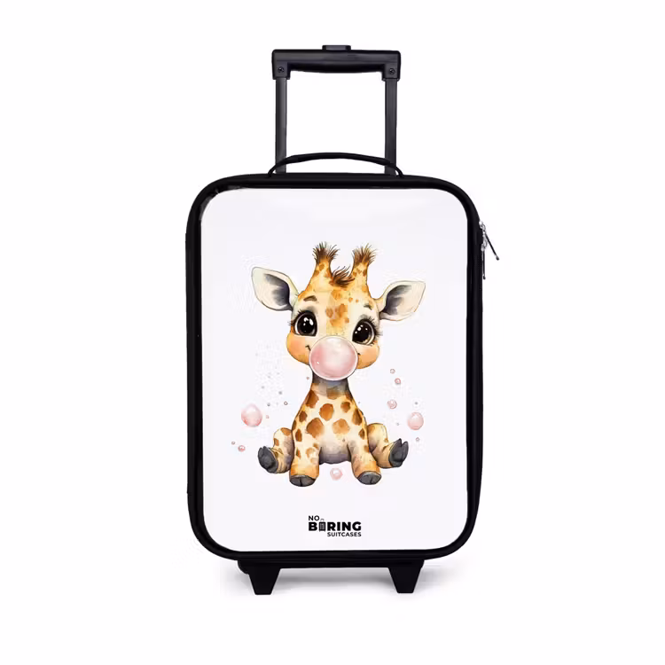 Children's suitcase - Giraffe with pink gumball — 1
