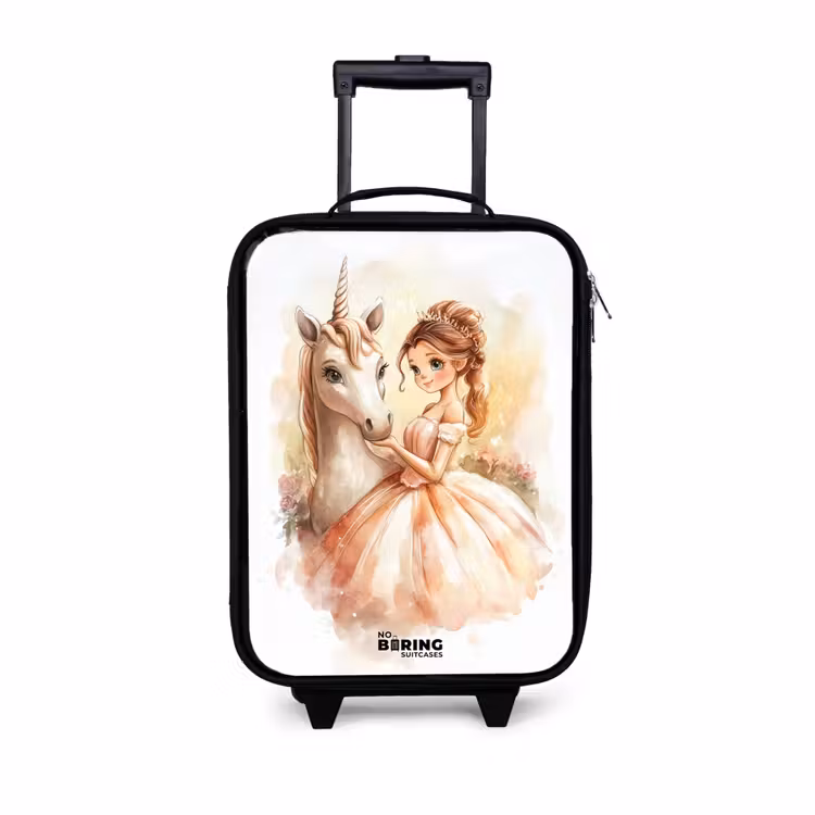 Children's suitcase - Princess in dress with white unicorn — 1