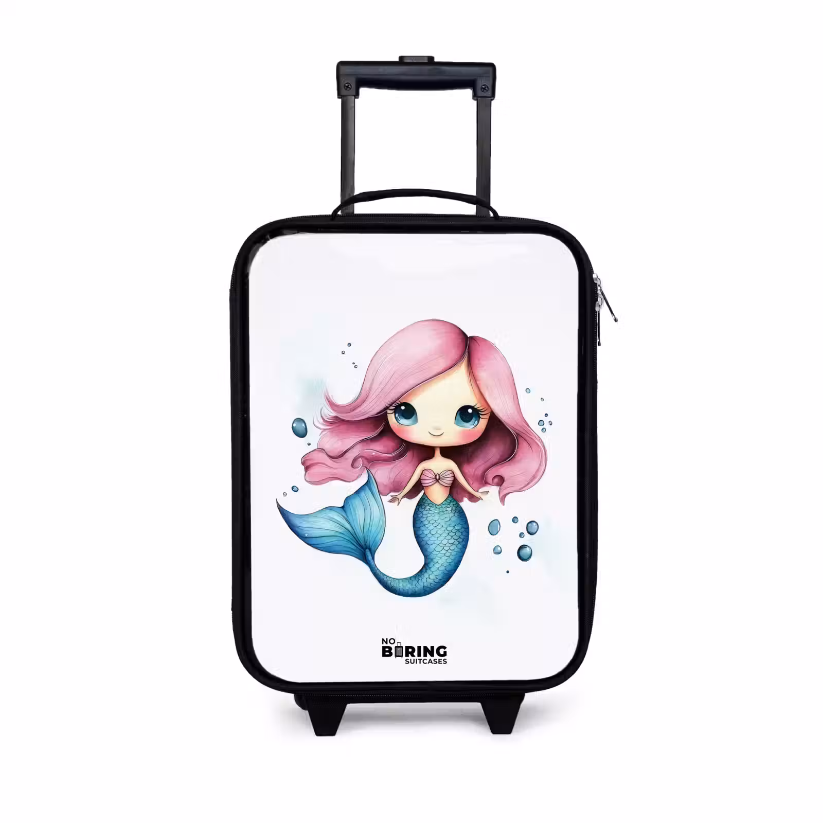 Children's suitcase - Mermaid with pink hair and blue tail among bubbles — 1