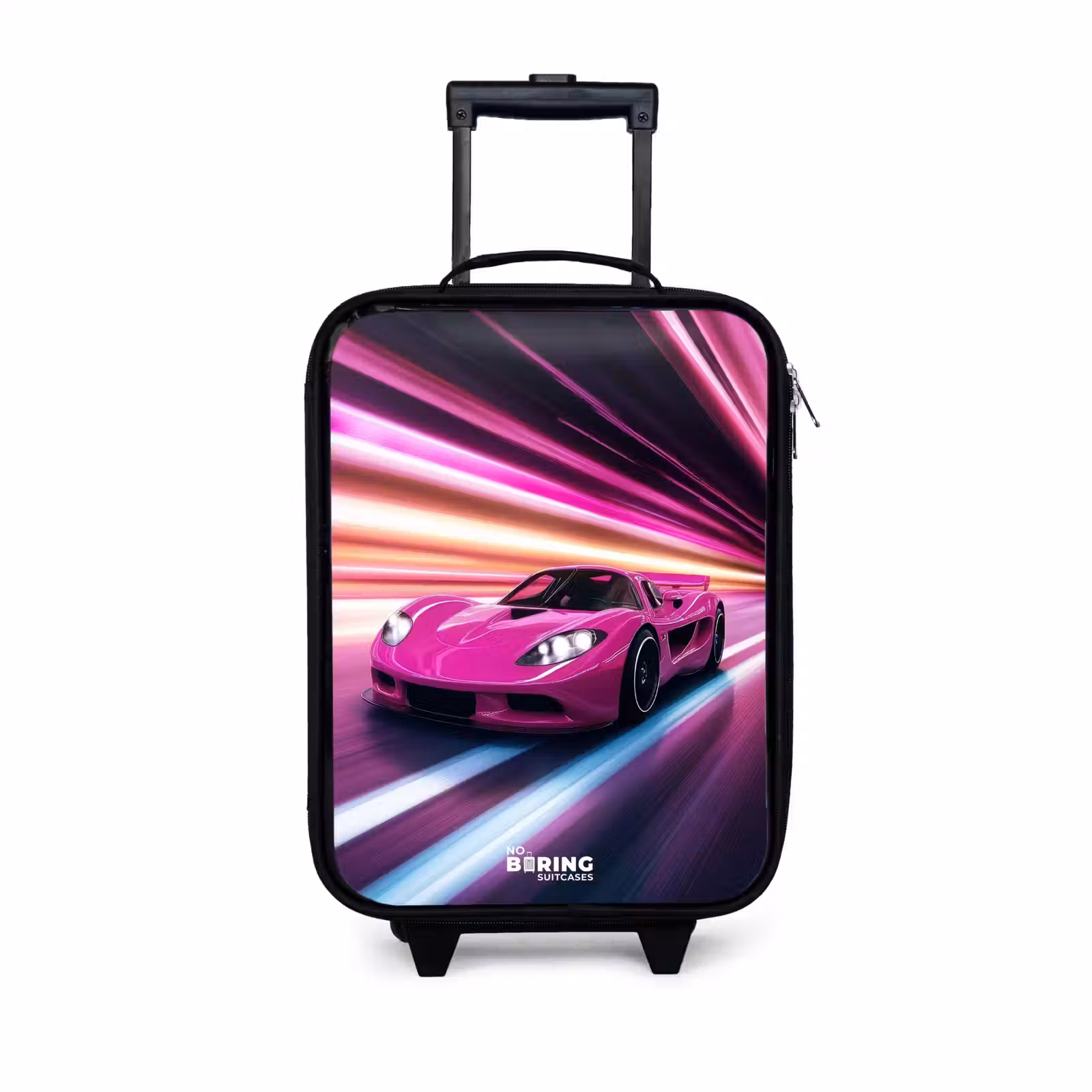 Children's suitcase - Pink race car flashes through neon light — 1
