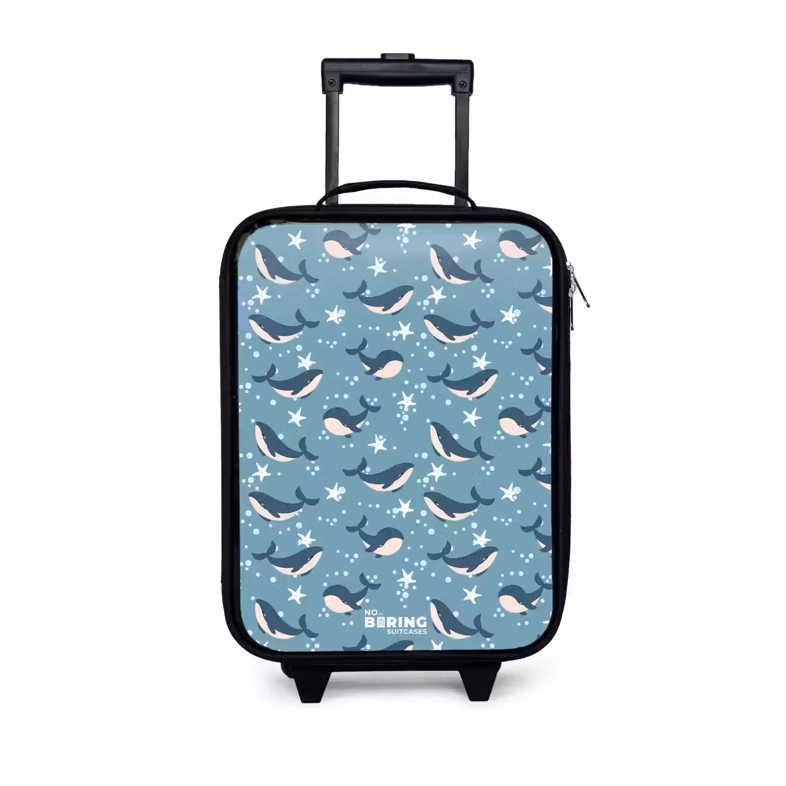Children's suitcase - Dark blue whale pattern with starfish — 1