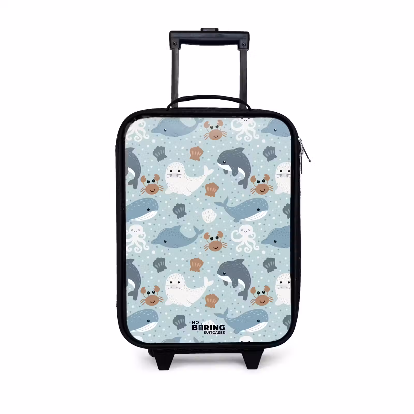 Children's suitcase - Sea animal pattern with dolphins, seals and crabs — 1