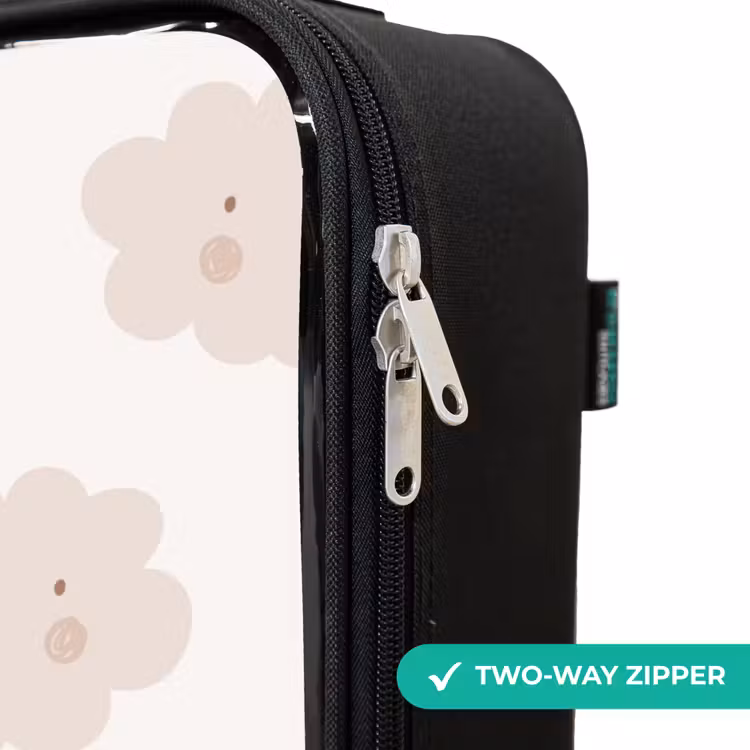 Children's suitcase - Cheerful clouds with faces on cream background — 5