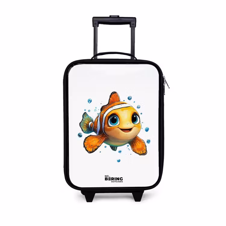 Children's suitcase - Clownfish with bubbles on white background — 1