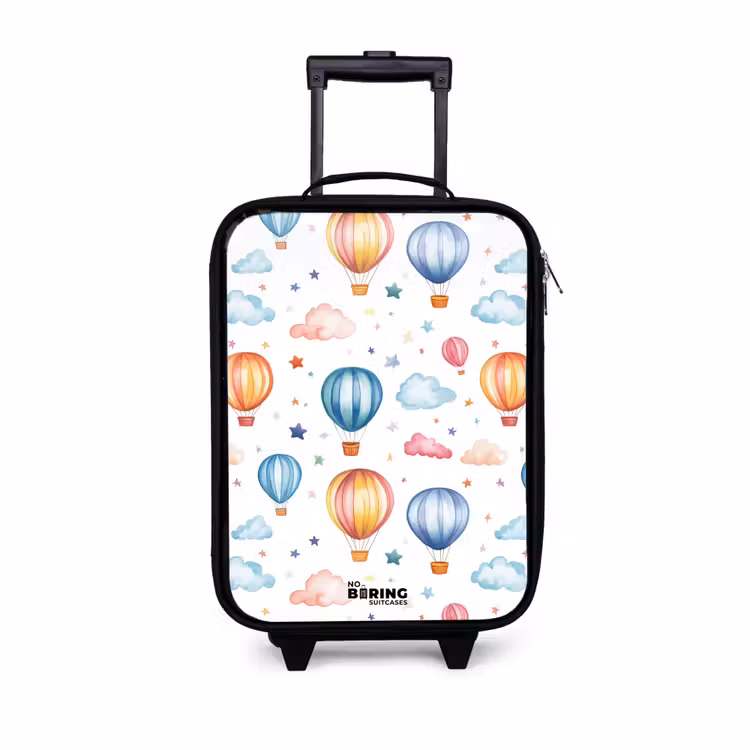 Children's suitcase - Colored hot air balloons with stars and clouds — 1
