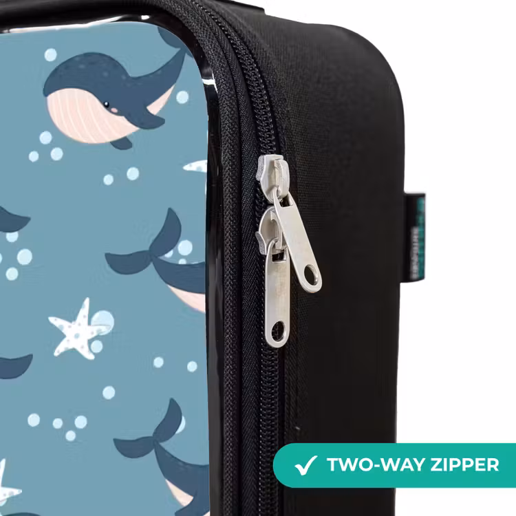 Children's suitcase - Dark blue whale pattern with starfish — 5