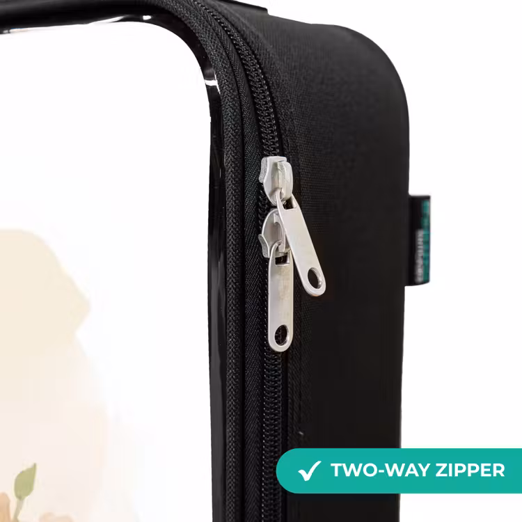 Children's suitcase - Giraffe and elephant among flowers on white background — 5