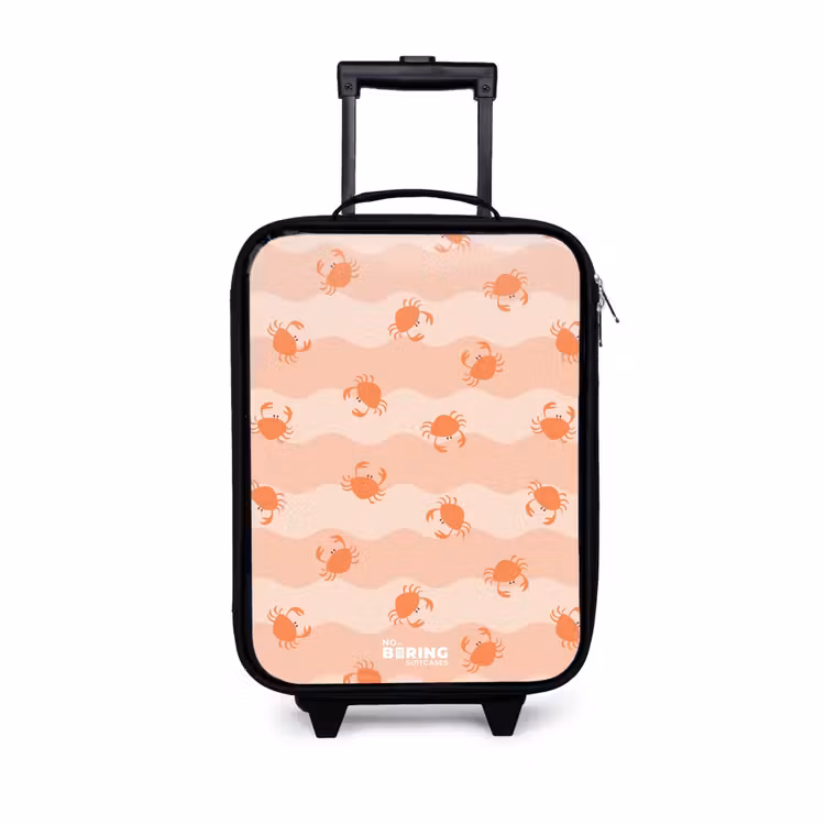 Children's suitcase - Orange crabs on wavy background — 1