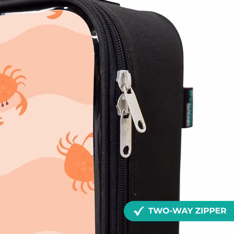 Children's suitcase - Orange crabs on wavy background — 5