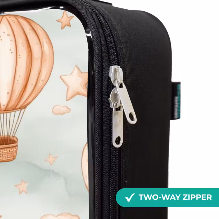 Children's suitcase - Vintage hot air balloons in sepia with clouds and stars — 5