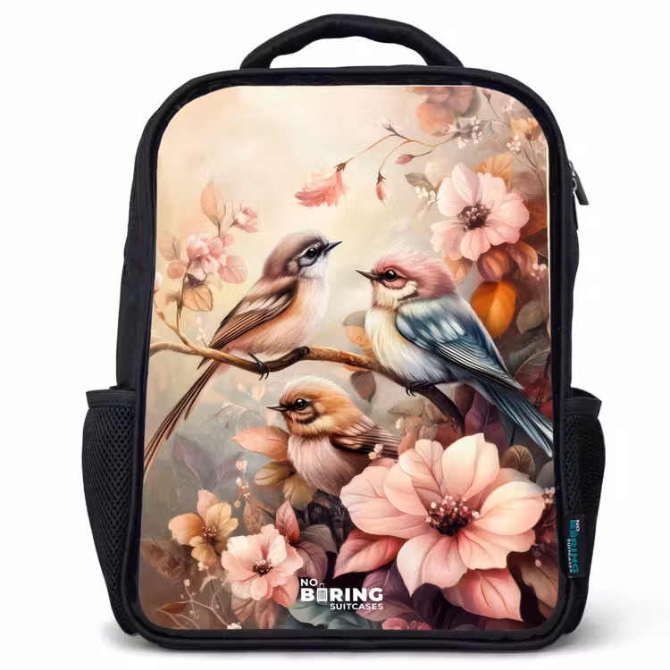 Kids backpack - Birds with pink flowers — 1