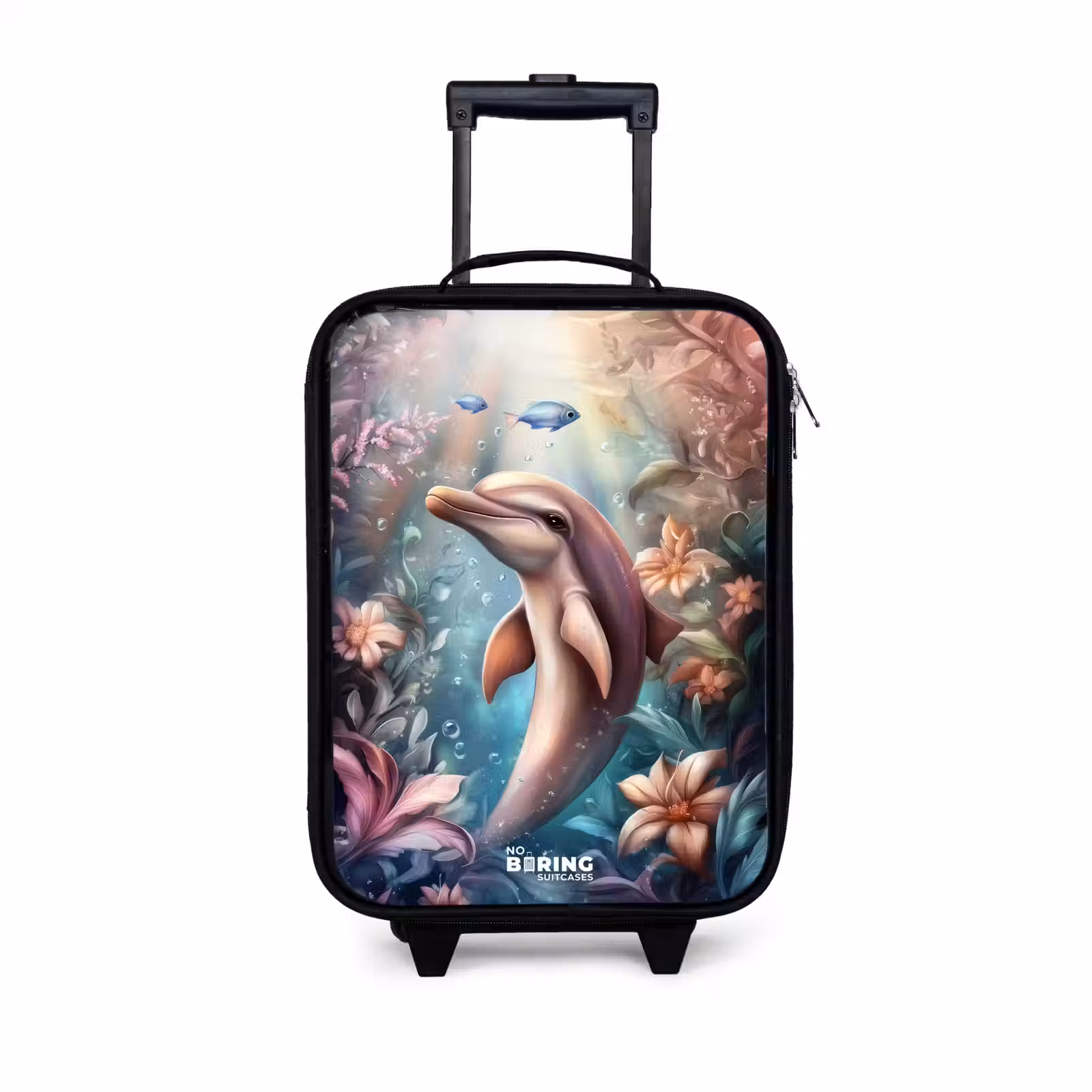 Children's suitcase - Dolphin and fish in underwater flower world — 1