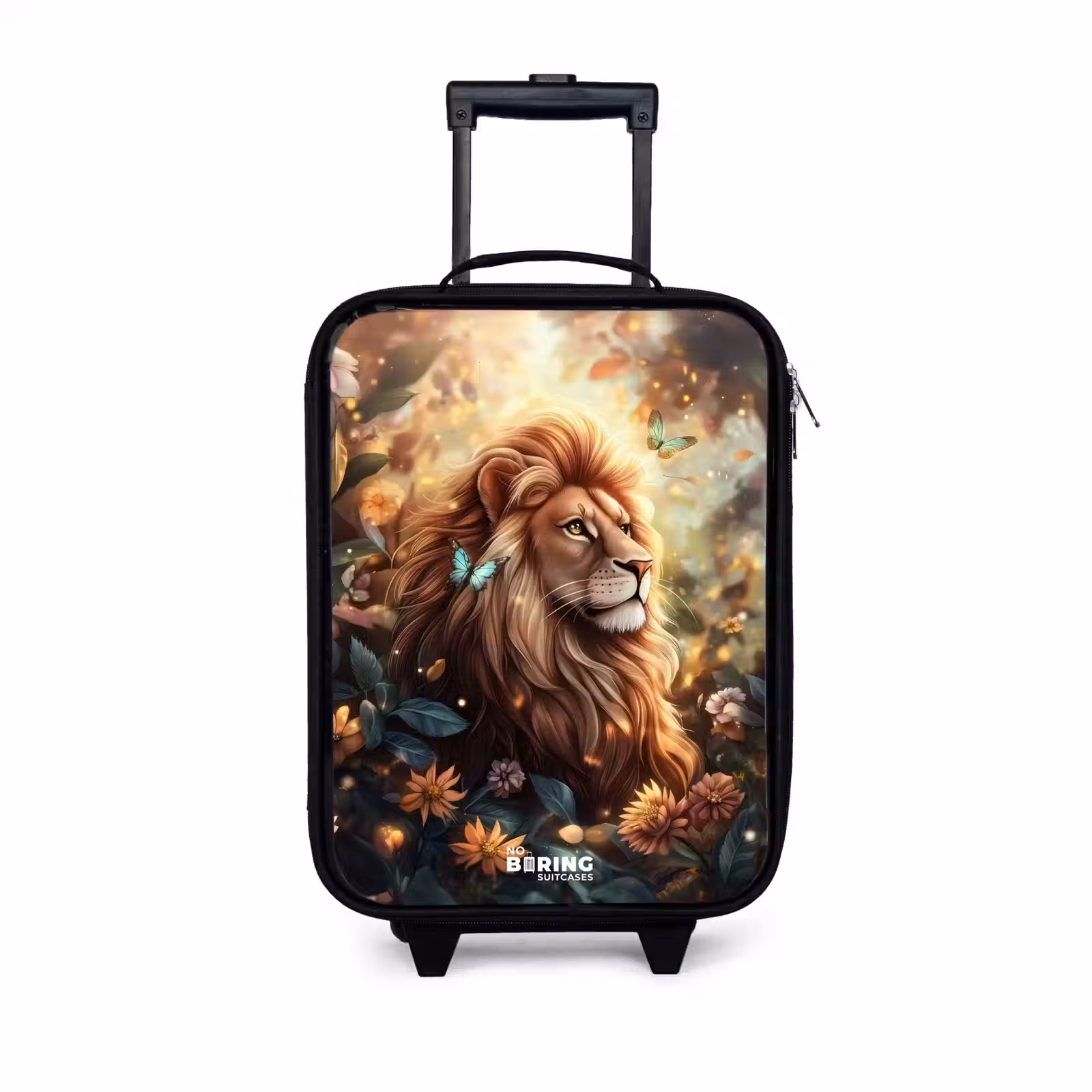 Children's suitcase - Lion with butterflies in flowery jungle — 1