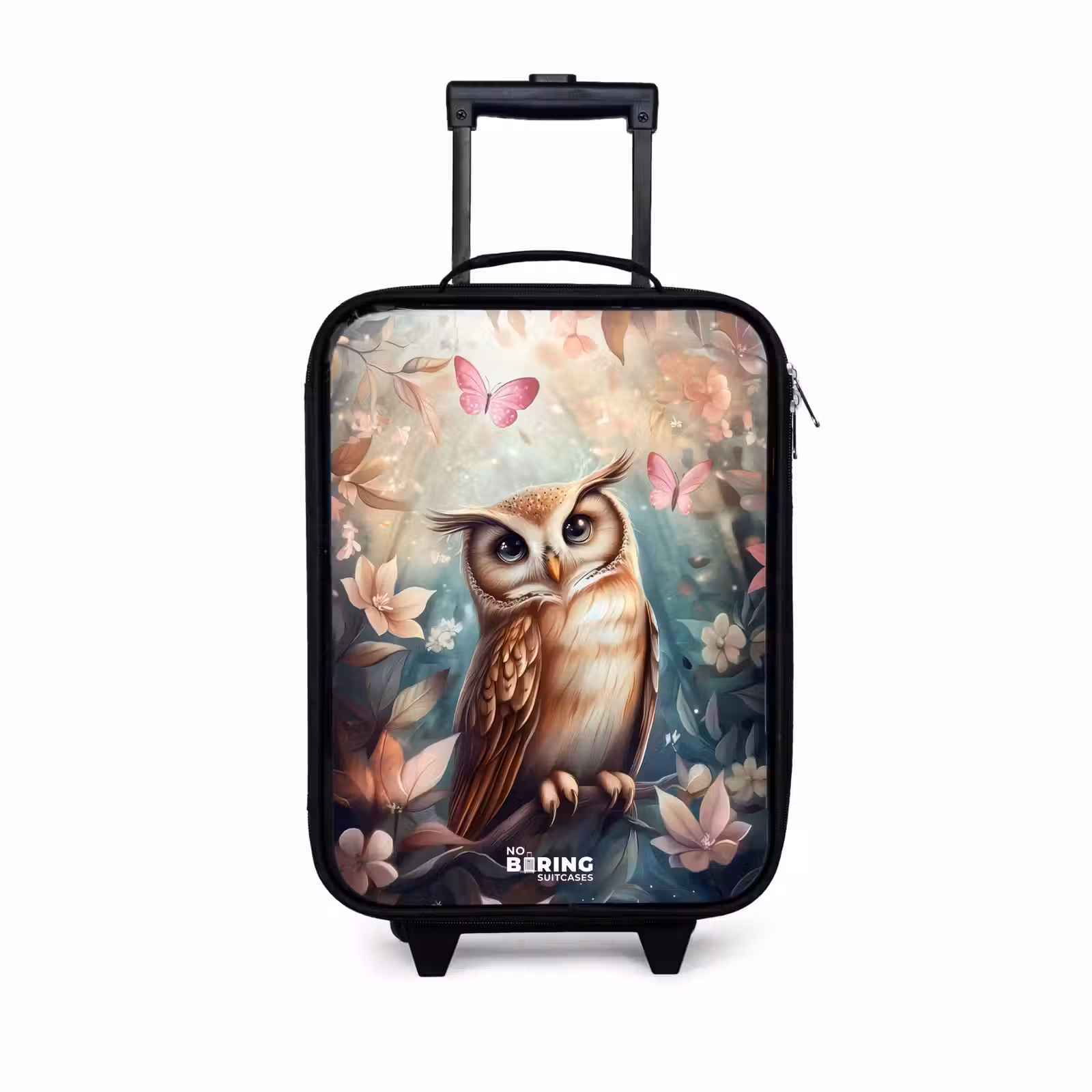 Children's suitcase - Owl with butterflies in mystical forest — 1