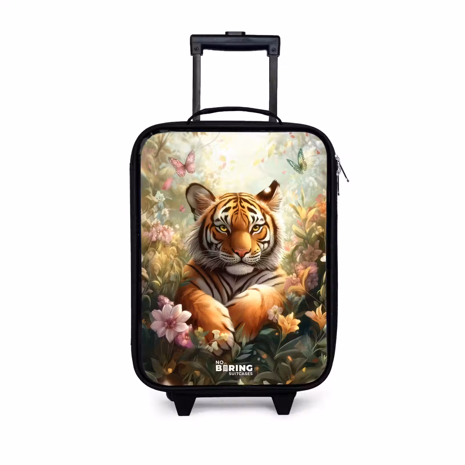 Children's suitcase - Tiger in field of flowers with butterflies and sunlight — 1
