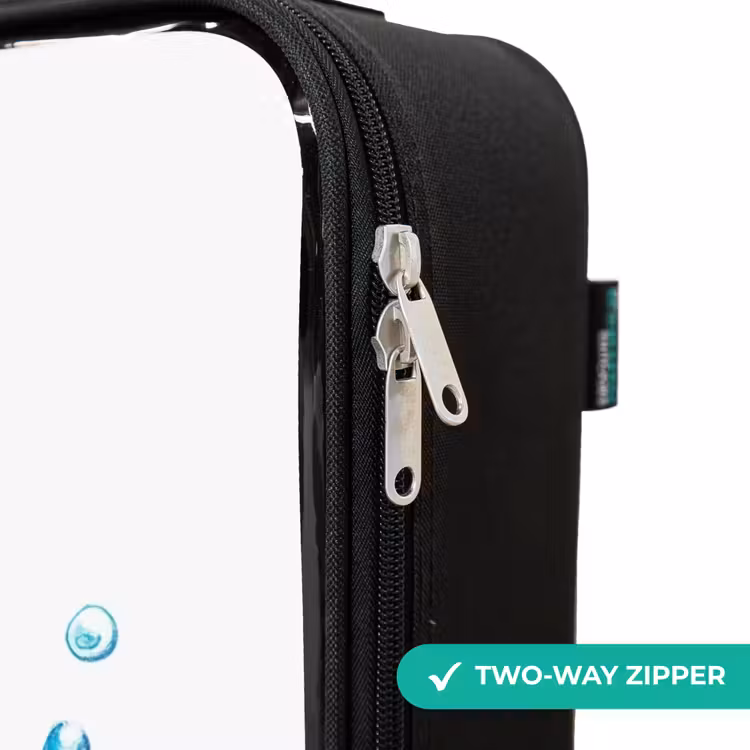 Children's suitcase - Blue seahorse with big eyes and bubbles — 5