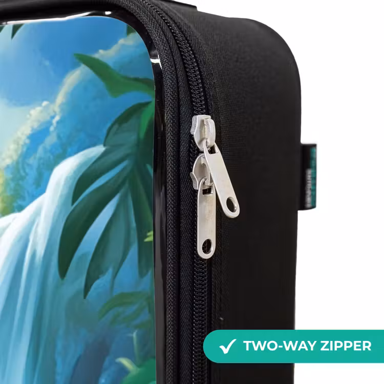 Children's suitcase - Turtle and dino at waterfall in tropical forest — 5