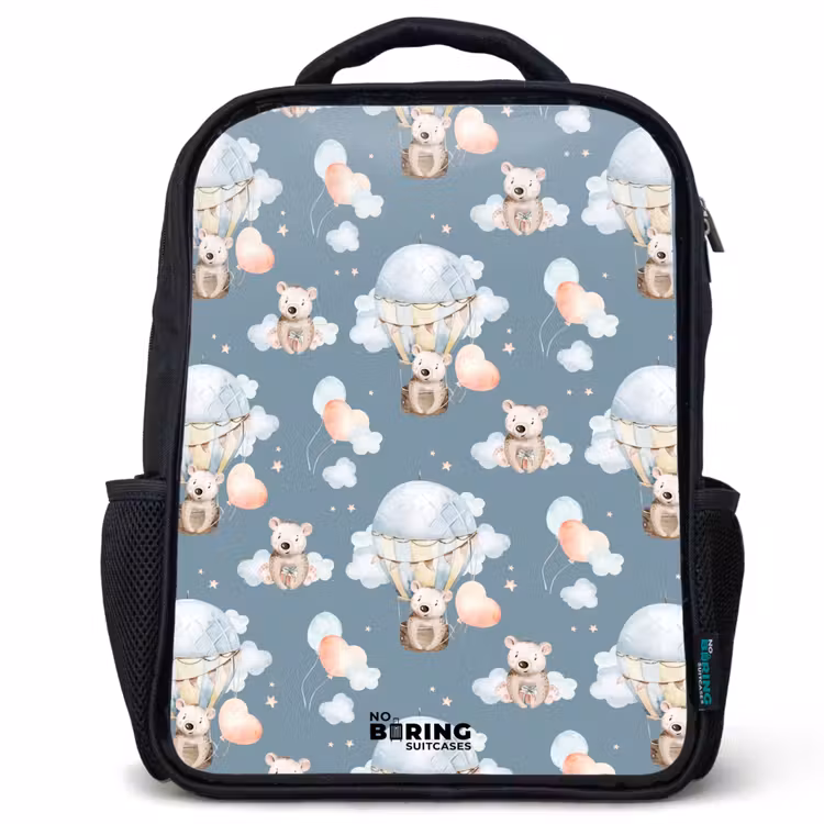 Kids backpack - Bears in hot air balloons among clouds and balloons — 1