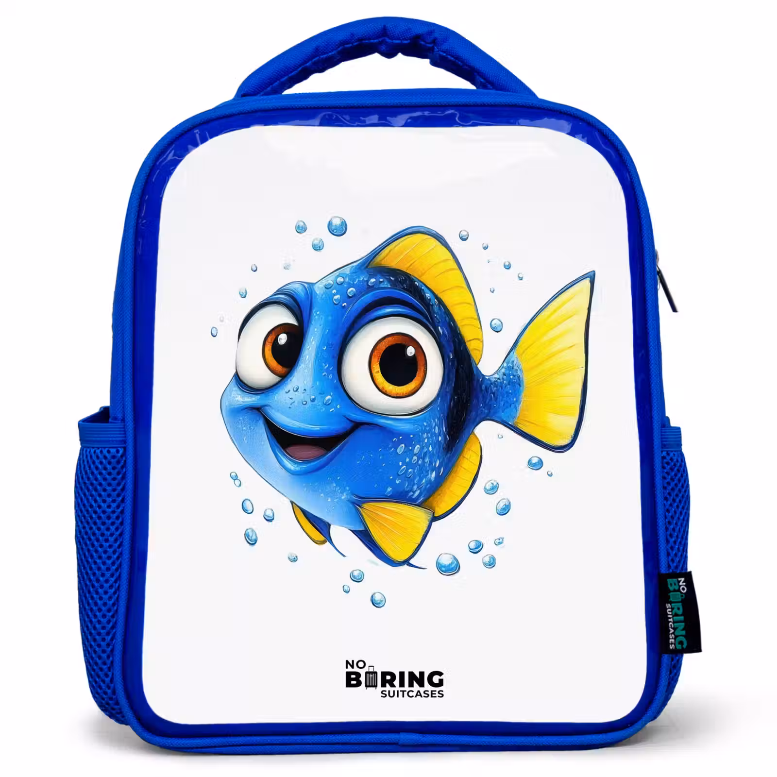 Kids backpack - Blue - Blue fish with yellow fins and happy look — 1