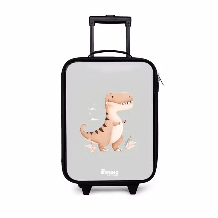 Children's suitcase - Dino in beige and gray colors — 1