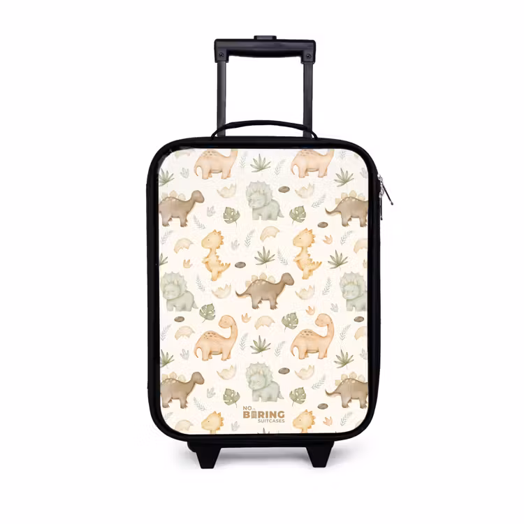 Children's suitcase - Dino pattern in pastel colors — 1