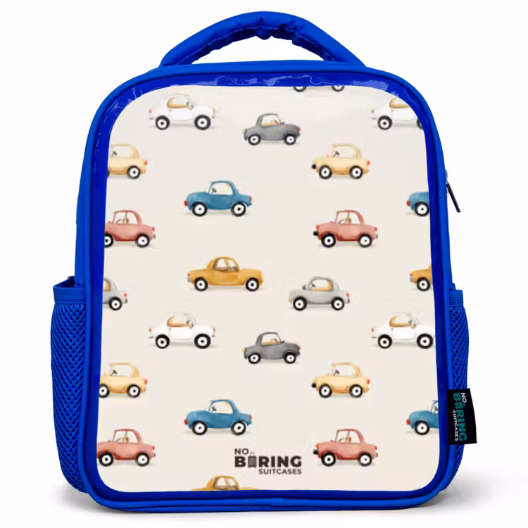 Kids backpack - Blue - Colorful retro cars — 1