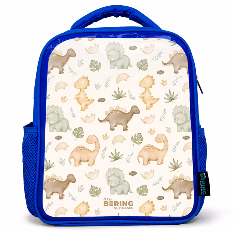 Kids backpack - Blue - Dino pattern in pastel colors — 1