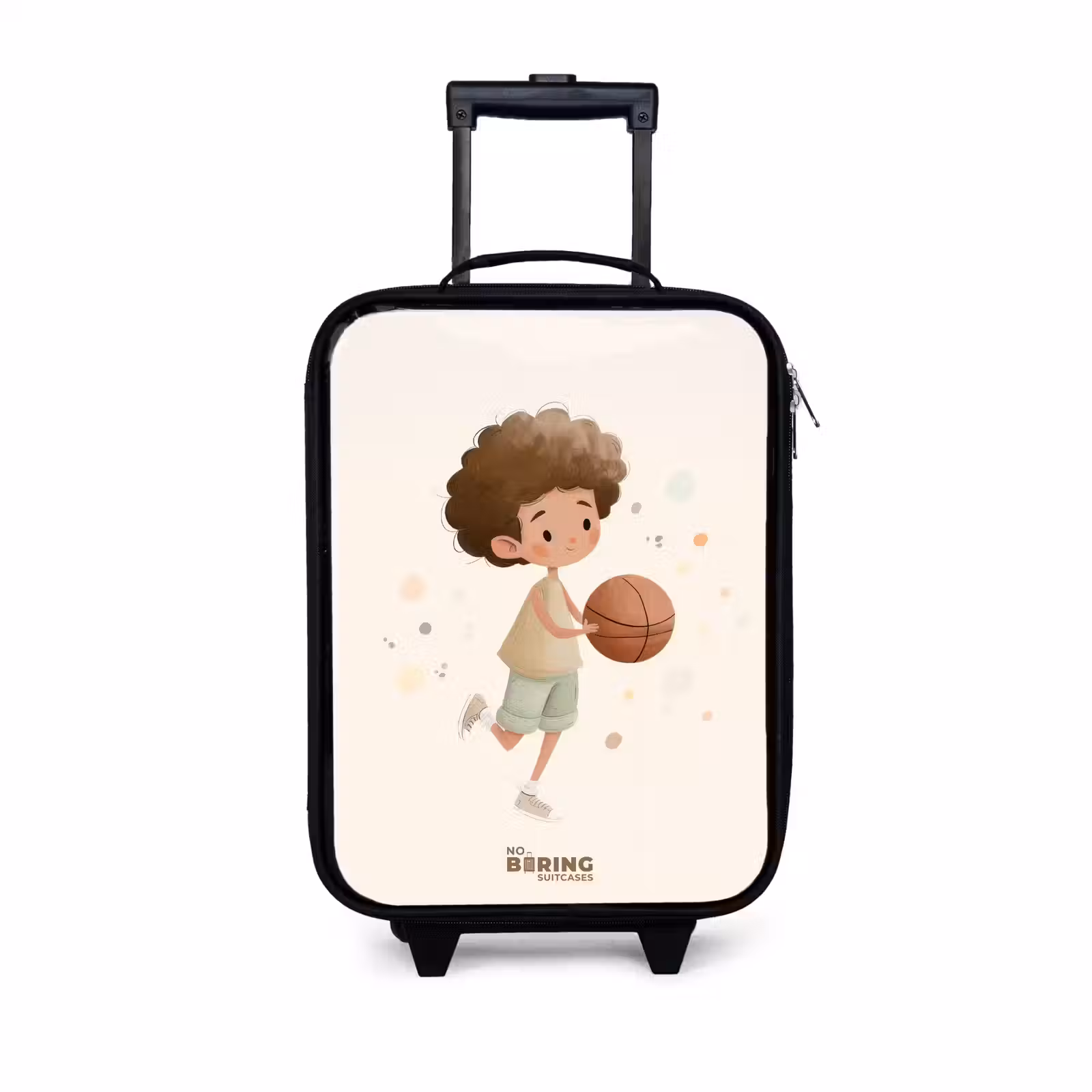 Children's suitcase - Boy with a basketball in beige colors — 1
