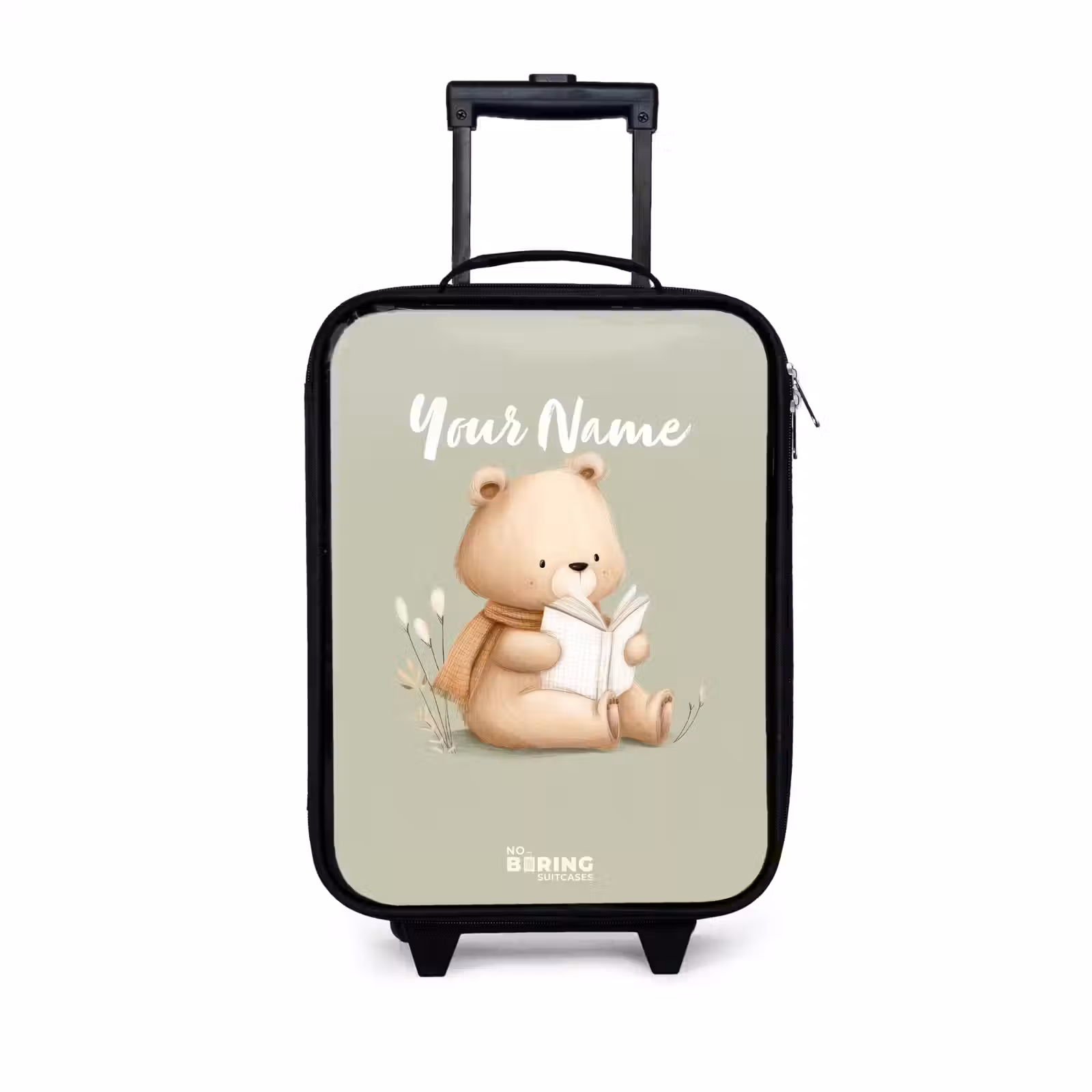 Children's suitcase - A brown bear with a book - Green — 1