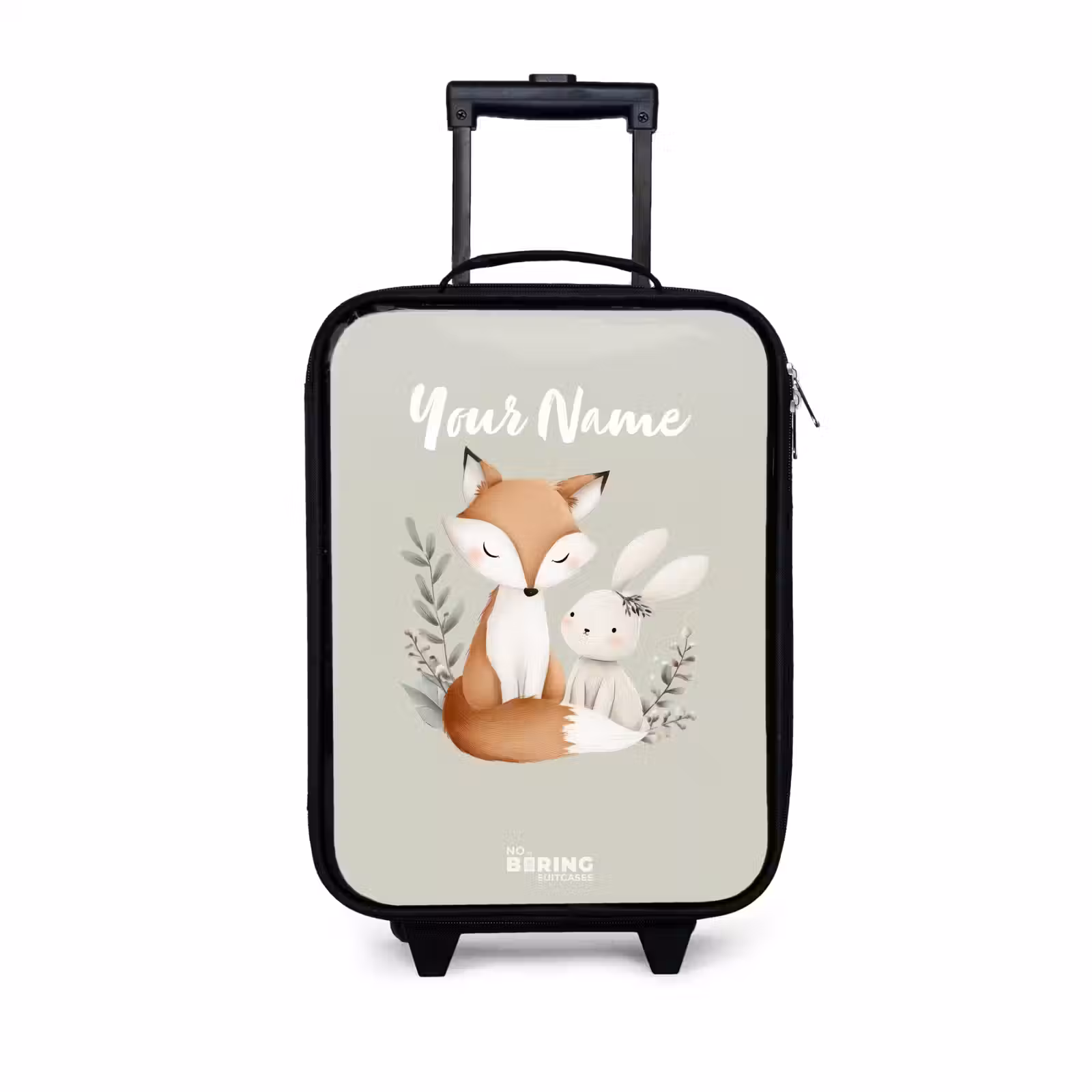 Children's suitcase - Fox and rabbit surrounded by green leaves — 1