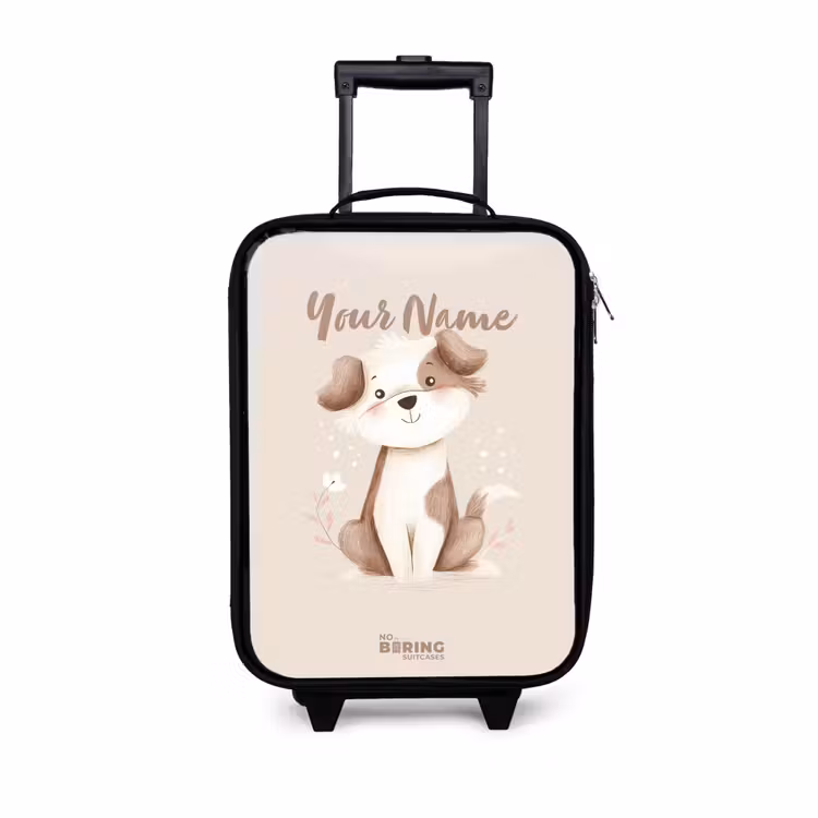 Children's suitcase - Dog in the colors brown and beige — 1