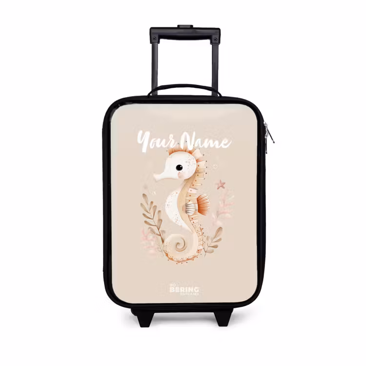 Children's suitcase - Pink seahorse among sea plants — 1