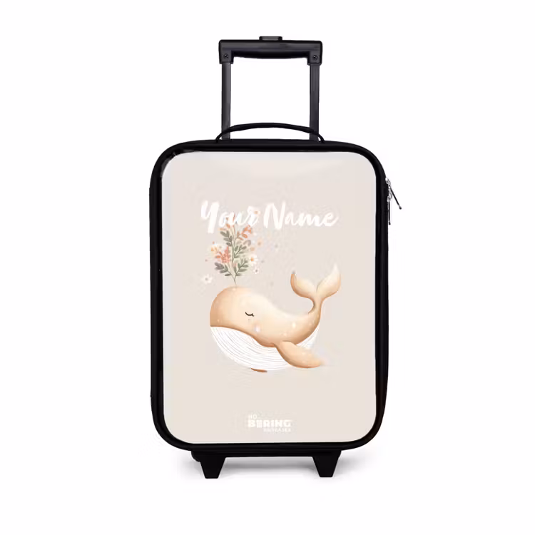Children's suitcase - Whale in pastel beige colors — 1
