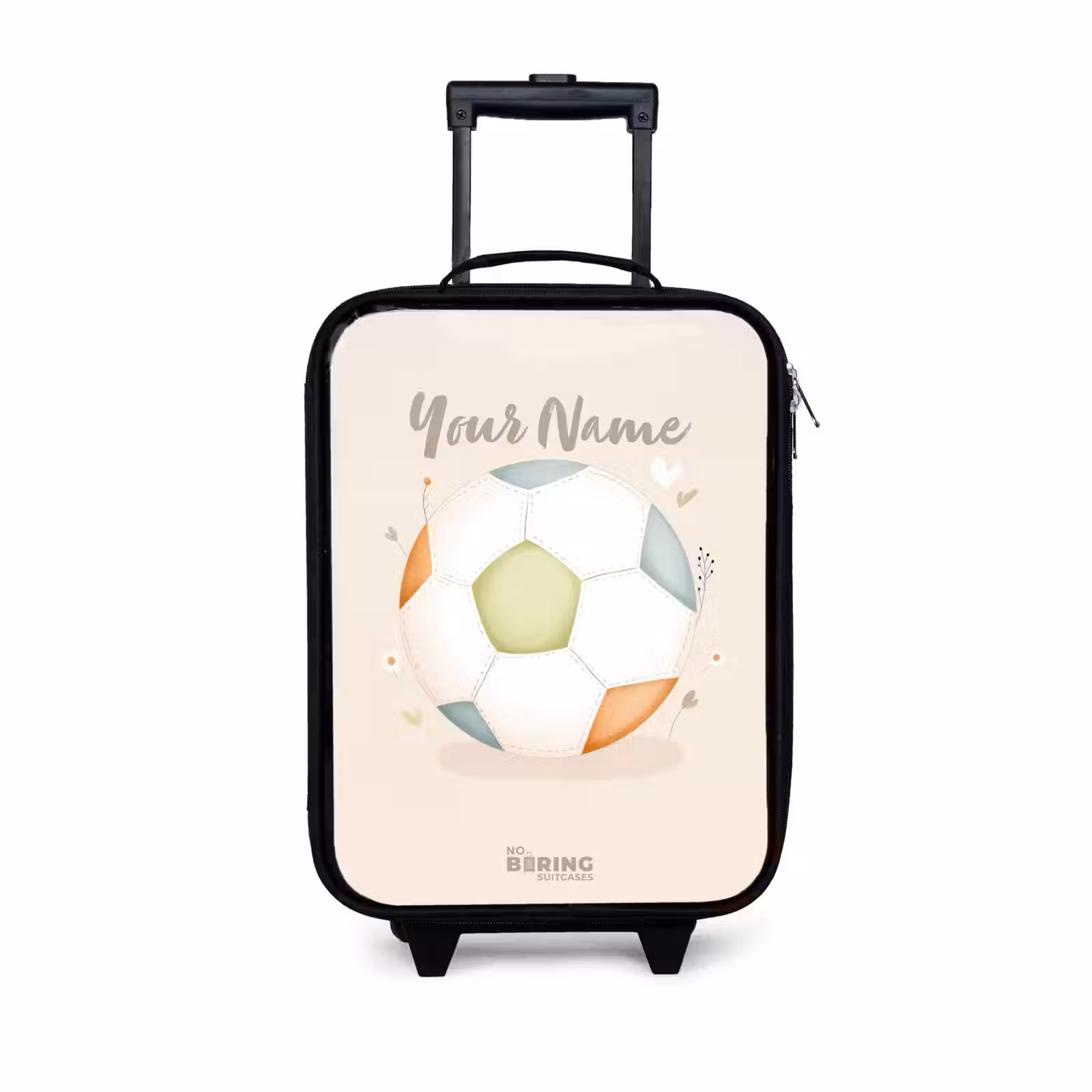 Children's suitcase - Soccer in beige pastel colors — 1