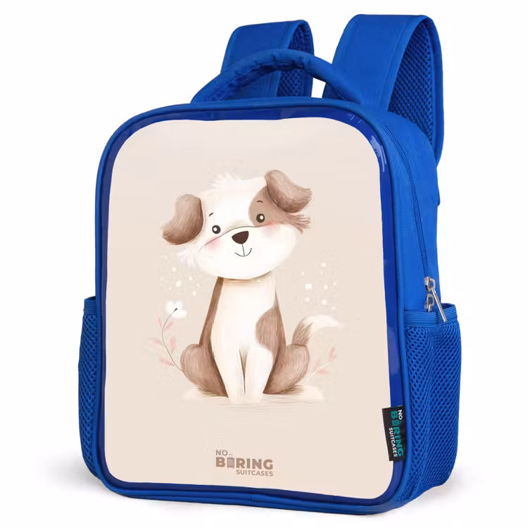 Kids backpack - Blue - Dog in the colors brown and beige — 3