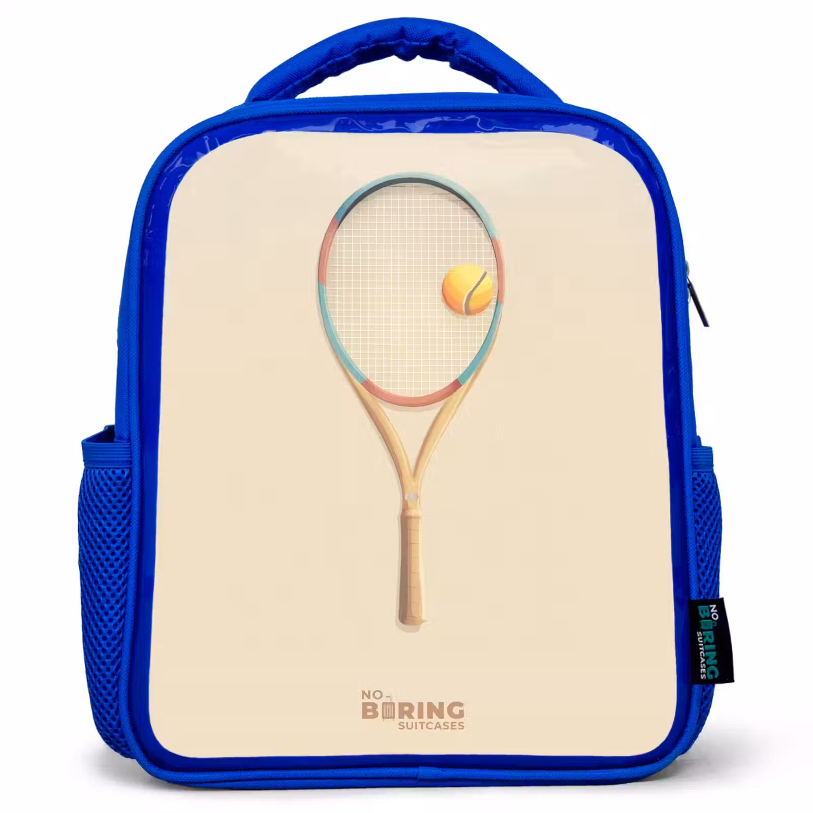Kids backpack - Blue - A tennis racket in beige shades — 1