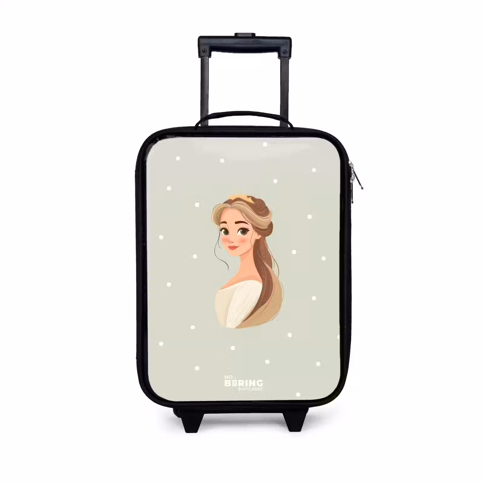 Children's suitcase - Princess with tiara on green polka dot background — 1