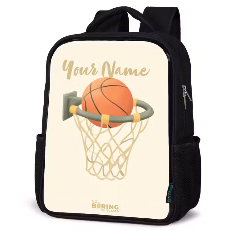 Kids backpack - Black - Basketball in neutral colors — 4