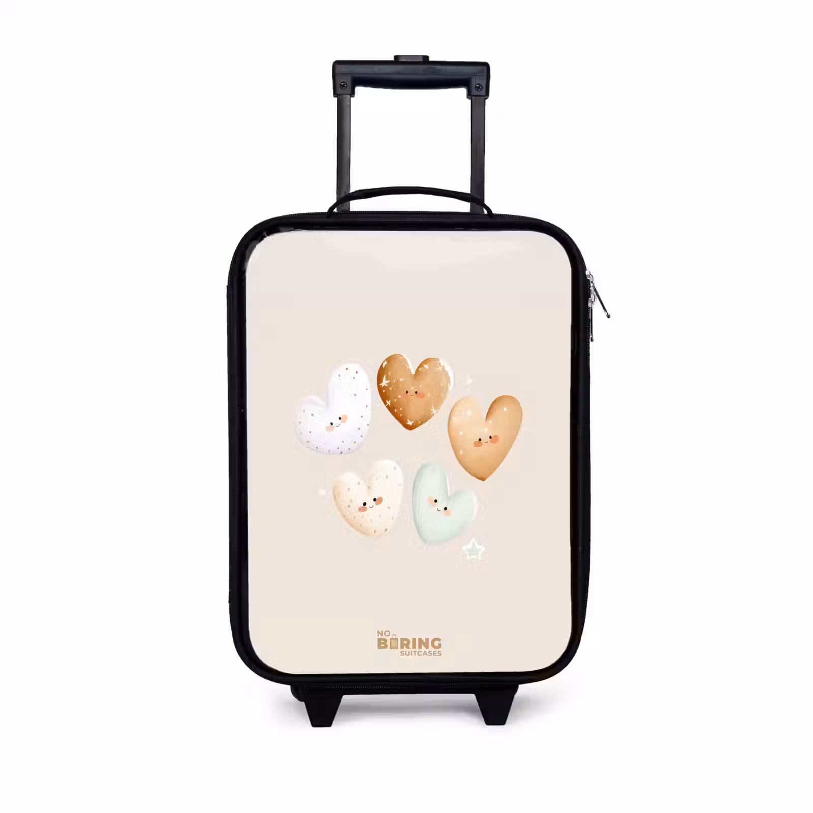Children's suitcase - Hearts in soft beige tones — 1