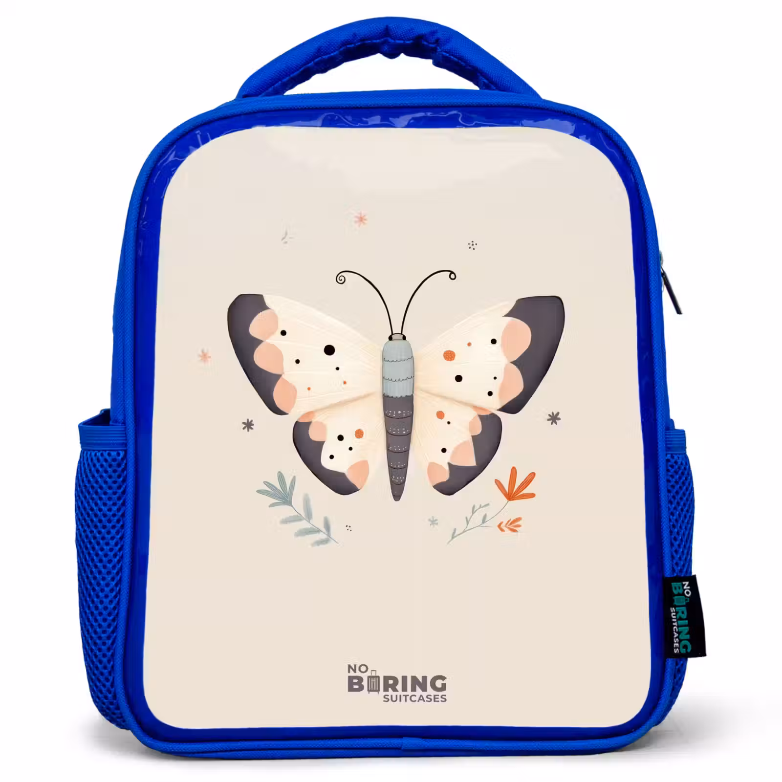 Kids backpack - Blue - Butterfly in neutral pastel colors — 1
